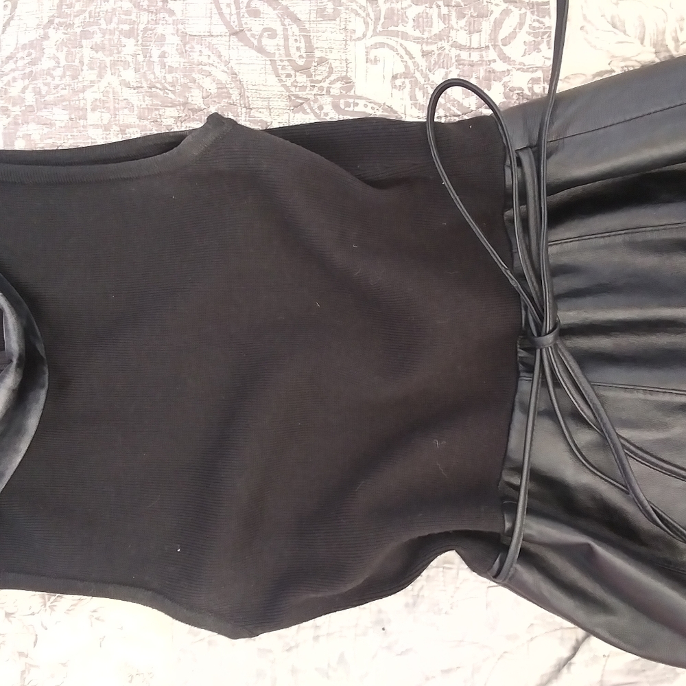 Leather long dress